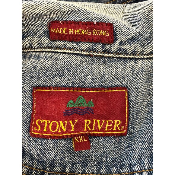 GRAND FUNK RAILROAD Denim Jacket Mens XXL Upcycled Patchwork Rock Tour Patriotic - Picture 7 of 9